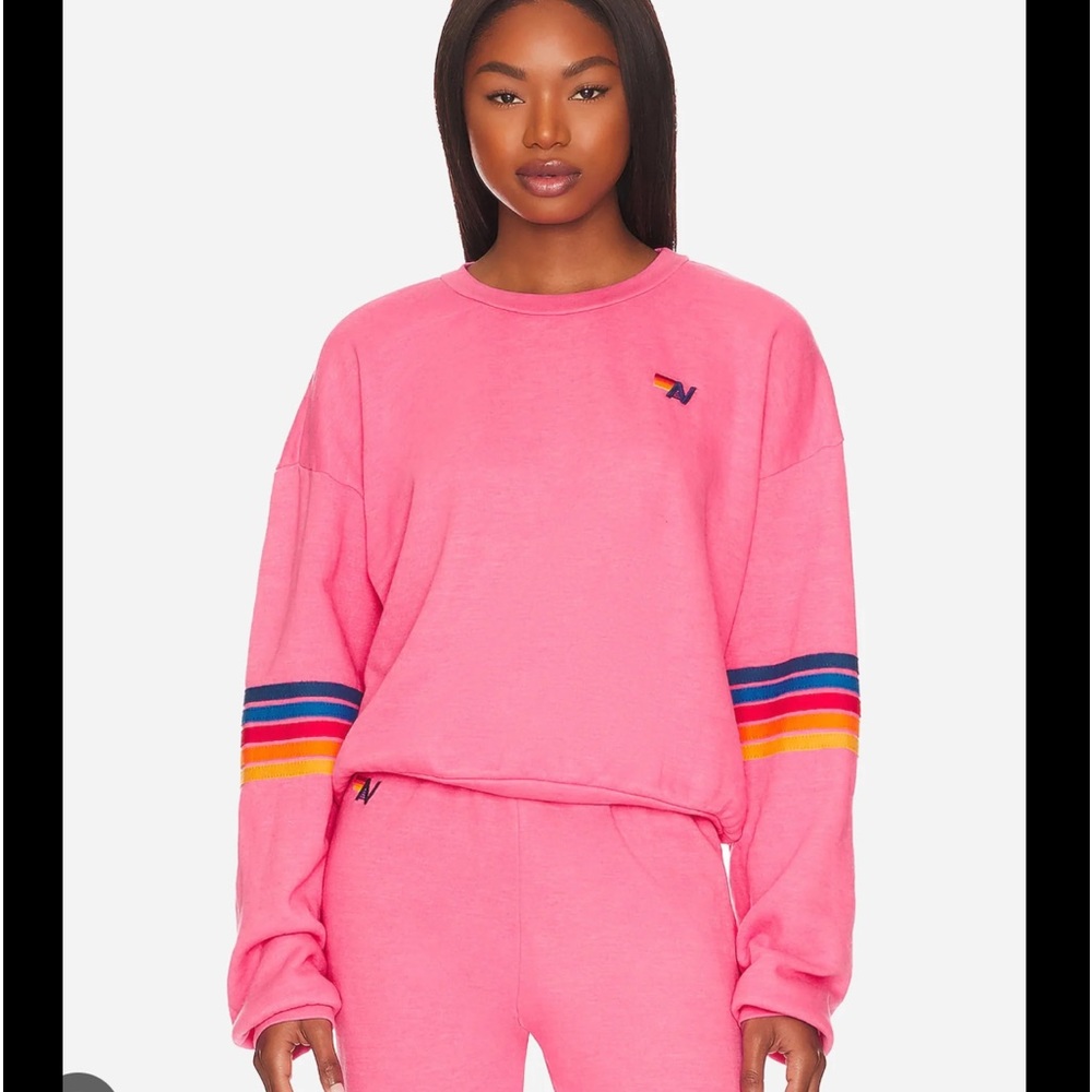Aviator nation Pink crewneck sweatshirt